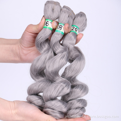 AiShiLi Hair Factory Loose Wave  Crochet Braid Heat Resistant Sythnetic Hair Extension wig